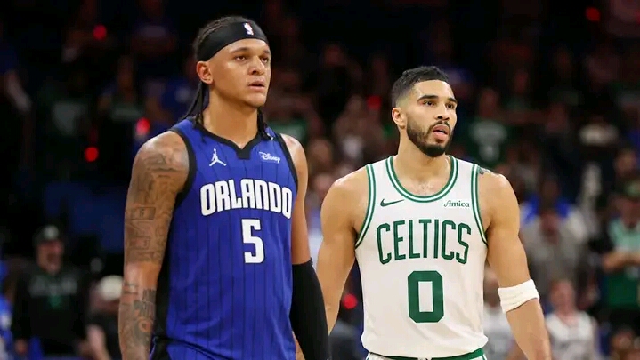 “The Unspoken Rivalry: Jayson Tatum and Paolo Banchero Engage in a Silent Battle of Intensity and Focus in High-Stakes Playoff Series, Showcasing the Mental Toughness and Competitive Drive of Two NBA Stars”