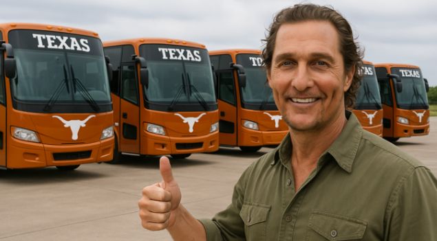 Let Us Ride as We Built in Legacy: Matthew McConaughey Donates 5 Luxurious Buses to Support Texas….